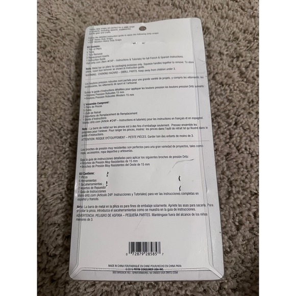 New Dritz Heavy Duty Snap Pliers 10 PC Set Couture Coser 24P - Picture 4 of 4